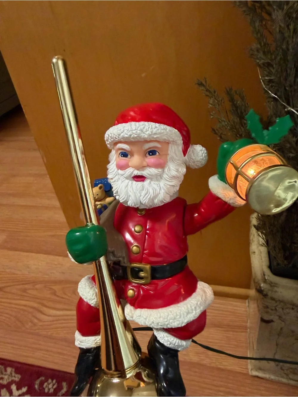 Red Santa Figurine Holiday Lamp - Festive Home Holiday Decor